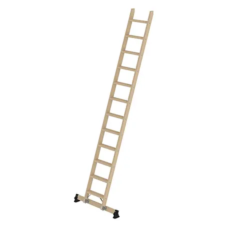 Munk  Anlegeleiter Holz-Anlegeleiter mit Nivello Traverse 12 Stufen