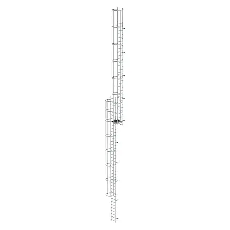 Munk  Anlegeleiter ortsfeste Steigleitern Aluminium, 17,08m SH