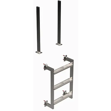 Ideal Eichenwald  Anlegeleiter Poolleiter Modell 12.3 Klassik Beckentiefe 780mm 2 Stufen