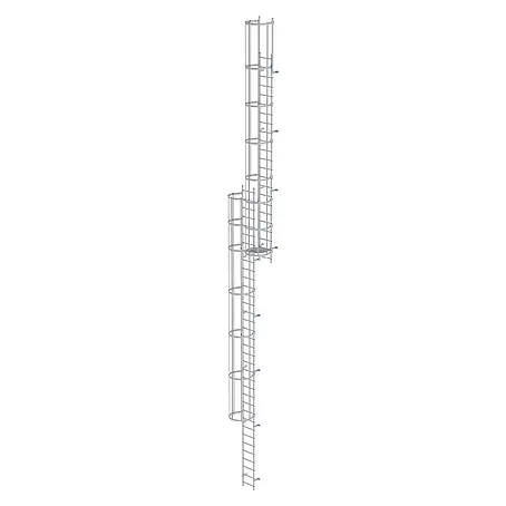 Munk  Anlegeleiter ortsfeste Steigleitern Aluminium eloxiert, 14,28m SH PG1