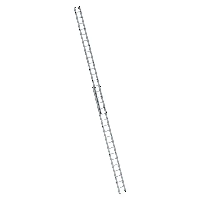 Munk Anlegeleiter Aluminium-Schiebeleiter 2-teilig ohne Traverse 2x18 Sprossen - Anzahl Tritte: 18 Stk., Arbeitshöhe: 10.300 m, Aluminium - Zweiteilige Aluminium-Ausziehleiter mit Sprossen, zur Höhe ausgefahren.