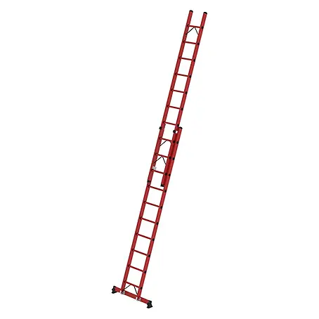 Munk  Anlegeleiter Sprossen-Schiebeleiter 2-teilig GFK mit nivello®-Traverse 2x10 Sprossen