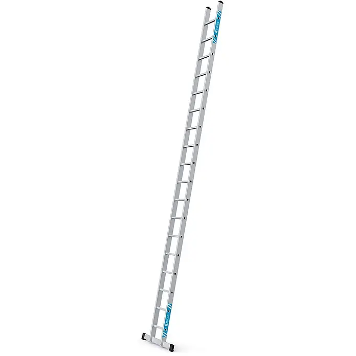 Zarges Anlegeleiter Anlegeleiter Alto L 18 Sprossen - Anzahl Tritte: 18 Stk., Arbeitshöhe: 6.050 m, Aluminium - Lange silberne ZARGES Aluminium-Anlegeleiter.