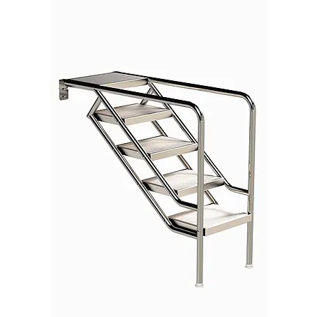 Ideal Eichenwald  Anlegeleiter Pooltreppe Modell 08.3 Miami nur Unterteil Beckentiefe 1399mm 5 -Waffelblec