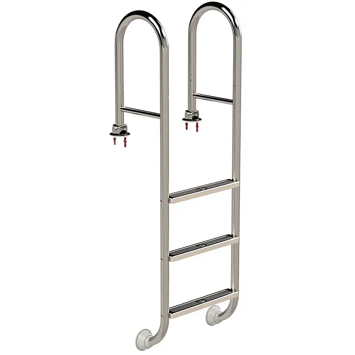 Ideal Eichenwald Anlegeleiter Poolleiter Modell 02 Tina klappbar Beckentiefe 1060mm 3 Stufen - Anzahl Tritte: 3 Stk., Belastbarkeit: 120 kg, Edelstahl - Edelstahl 3-stufige Schwimmbadleiter mit Wandbefestigung und Gummifüßen.