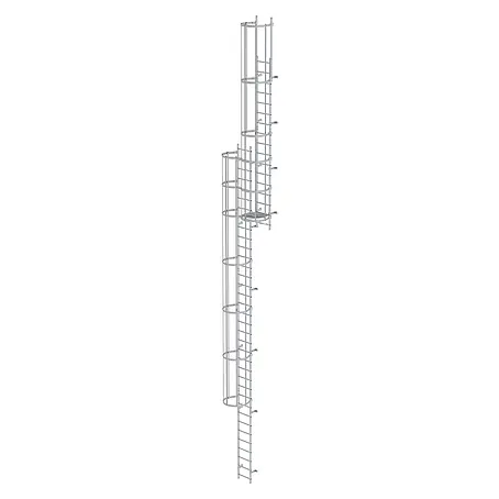 Munk  Anlegeleiter ortsfeste Steigleitern Aluminium eloxiert, 12,60m SH PG1