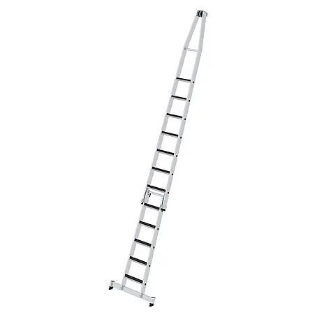 Munk  Anlegeleiter Stufen- Glasreinigerleiter 2-teilig mit clip-step R13 und nivello Traverse