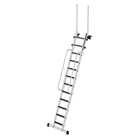 Munk  Anlegeleiter Geschossleiter 4,0m AH mit Clip-Step R13 und Handlauf 12 Stufen