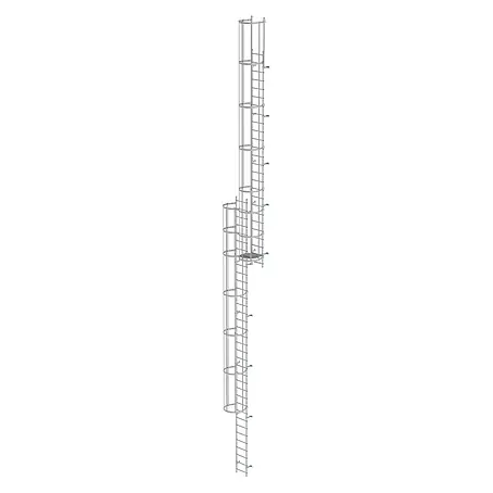 Munk  Anlegeleiter ortsfeste Steigleitern Aluminium eloxiert, 15,12m SH PG1