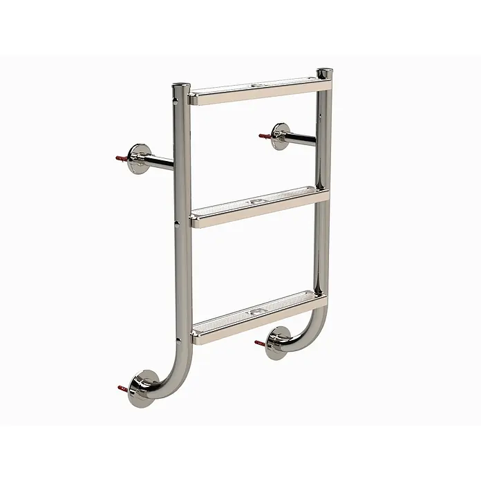 Ideal Eichenwald Anlegeleiter Poolleiter Modell 04 Tina geteilt nur Leiternteil 3 Stufen mit Flansch unte - Anzahl Tritte: 3 Stk., Belastbarkeit: 120 kg, Edelstahl - Wandmontierter Handtuchwärmer aus poliertem Chrom mit drei flachen Heizstangen.