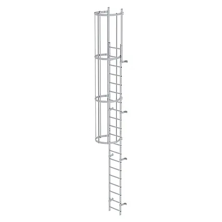 Munk  Anlegeleiter ortsfeste Steigleitern Aluminium eloxiert, 5,60m SH