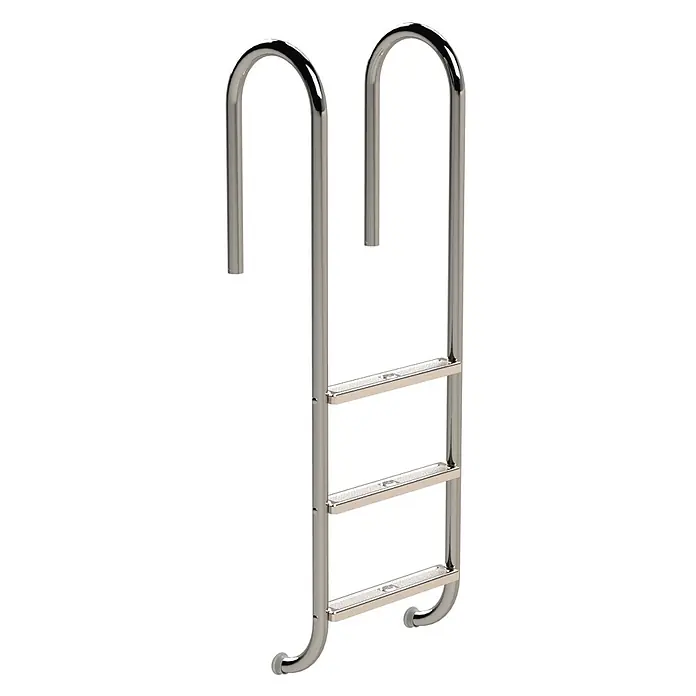 Ideal Eichenwald Anlegeleiter Poolleiter Modell 01 Tina Beckentiefe 1060mm 3 Stufen - Anzahl Tritte: 3 Stk., Belastbarkeit: 120 kg, Edelstahl - Polierte Edelstahl-Poolleiter mit drei rutschfesten Stufen.