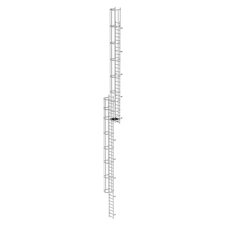 Munk  Anlegeleiter ortsfeste Steigleitern Aluminium eloxiert, 17,08m SH PG1