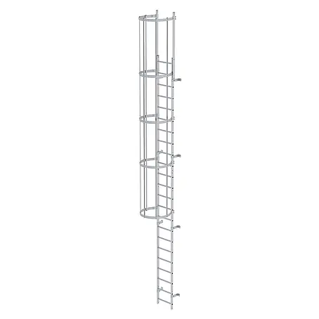 Munk  Anlegeleiter ortsfeste Steigleitern Aluminium eloxiert, 6,44m SH