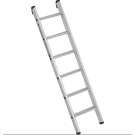 Euroline  Anlegeleiter Premium 30174 Alu Stufenanlegeleiter mit integriertem Anlegegummi 8 Stufen