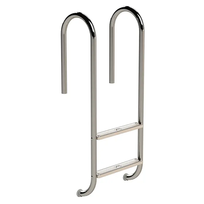 Ideal Eichenwald Anlegeleiter Poolleiter Modell 01 Tina Beckentiefe 780mm 2 Stufen - Anzahl Tritte: 2 Stk., Belastbarkeit: 120 kg, Edelstahl - Verchromte zweistufige Poolleiter mit rutschfesten Trittflächen für einfachen Wasserzugang.