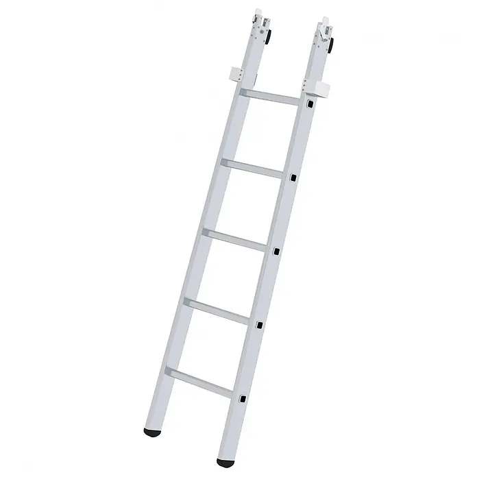 Munk Anlegeleiter Glasreinigerleiter Mittelteil - Aluminium - Silberne Aluminium-Ausziehleiter mit rutschfesten Füßen.