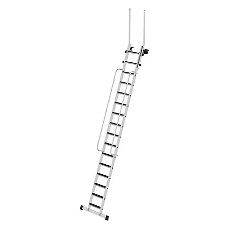 Munk  Anlegeleiter Geschossleiter 5,0m AH mit Clip-Step R13 und Handlauf 16 Stufen