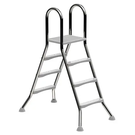 Ideal Eichenwald  Anlegeleiter Poolleiter Modell 57 Hochbeckenleiter freistehend Beckenhöhe 1,00m/1,00m 3