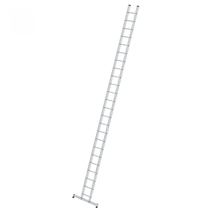 Munk Anlegeleiter Anlegeleiter mit nivello-Traverse 24 Sprossen - Anzahl Tritte: 24 Stk., Arbeitshöhe: 8.100 m, Aluminium - Silberfarbene Aluminium-Ausziehleiter mit breiter stabilisierender Querstange.