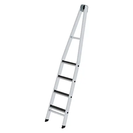Munk  Anlegeleiter Stufen-Glasreinigerleiter mit nivello-Traverse clip-step R13, 4-stufiges Ob