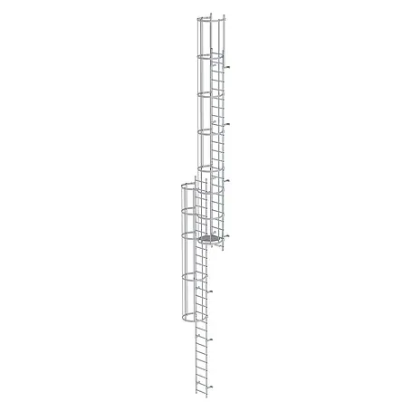 Munk  Anlegeleiter ortsfeste Steigleitern Aluminium eloxiert, 11,76m SH PG2