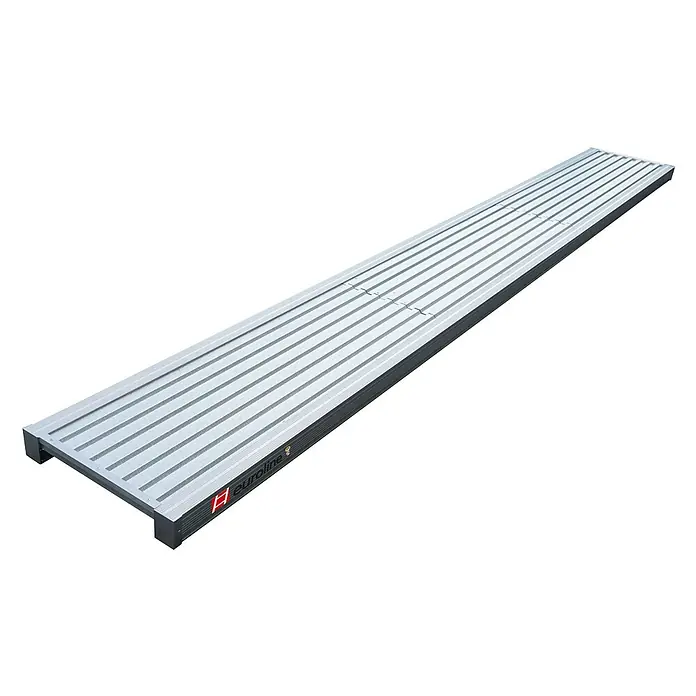 Euroline Anlegeleiter Alu-Steg 8400, 4,75x0,6m -  - Lange, gerillte Metall-Arbeitsplattform oder Gerüstbohle für sicheren Zugang.