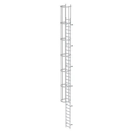 Munk  Anlegeleiter ortsfeste Steigleitern Aluminium eloxiert, 9,52m SH