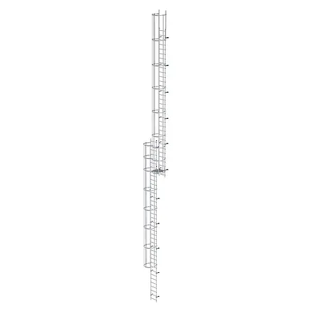 Munk  Anlegeleiter ortsfeste Steigleitern Aluminium, 17,92m SH
