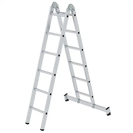 Munk  Mehrzweckleiter Gelenk-Klappleiter mit Nivello® Traverse 2x6 Sprossen