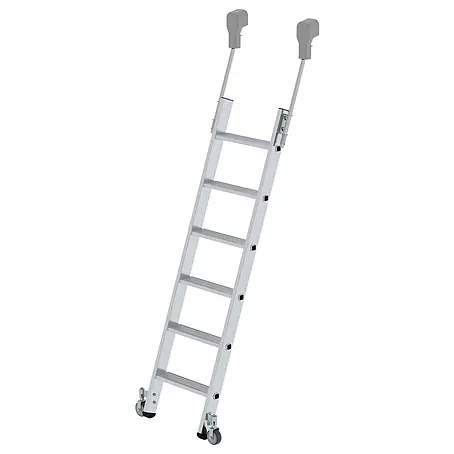 Munk  Mehrzweckleiter Aluminium-Regalleiter fahrbar 6 Stufen