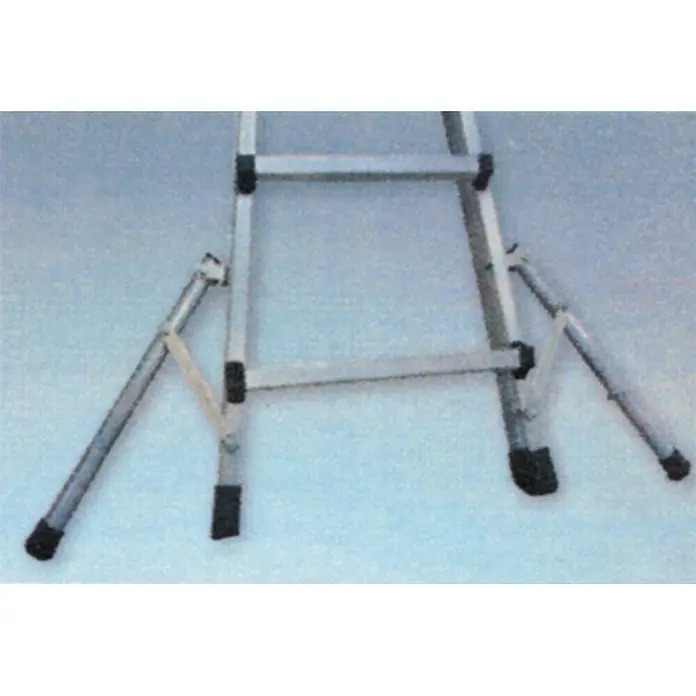 Euroline Mehrzweckleiter Premium 316 Alu-Vario -Klappleiter mit Standverbreiterung 4x4 Sprossen - Anzahl Tritte: 4 Stk., Arbeitshöhe: 4.850 m, Aluminium - Aluminium-Leiterfuß mit ausgeklappten Stabilisierungsstützen und schwarzen Antirutschfüßen.