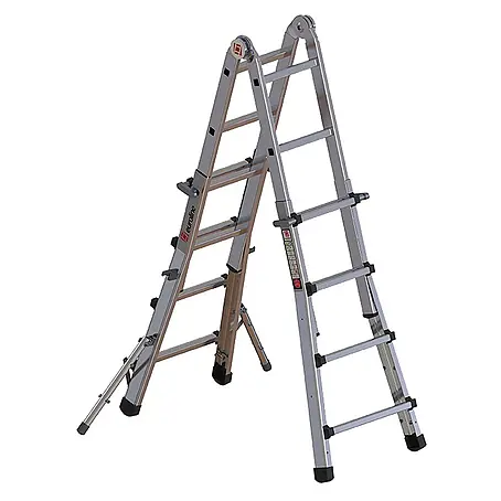 Euroline  Mehrzweckleiter Premium 316 Alu-Vario -Klappleiter mit Standverbreiterung 4x4 Sprossen