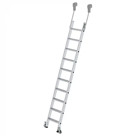 Munk  Mehrzweckleiter Aluminium-Regalleiter fahrbar 10 Stufen