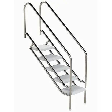 Ideal Eichenwald  Mehrzweckleiter Pooltreppe Modell 08.1 Miami Beckentiefe 1399mm Ausladung 1338mm 5 ABS-Stuf