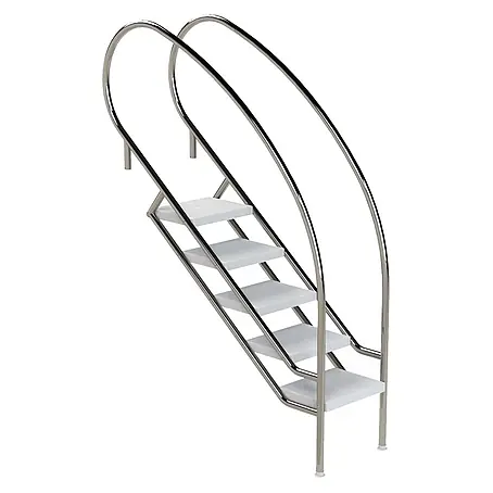 Ideal Eichenwald  Mehrzweckleiter Pooltreppe Modell 08.2 Miami Swing Beckentiefe 1399mm Ausladung 1338mm 5 AB