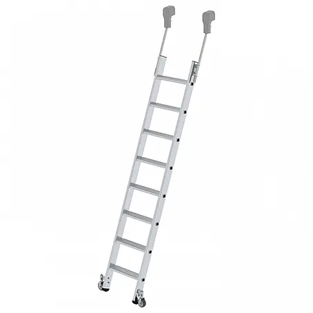 Munk  Mehrzweckleiter Aluminium-Regalleiter fahrbar 8 Stufen