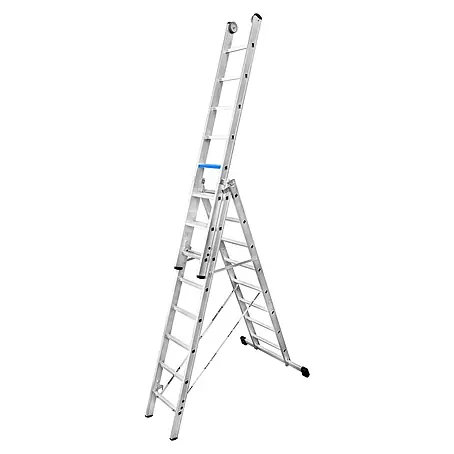 Iller Leiter  Mehrzweckleiter Stufen Mehrzweck ERGO Plus mit plattformartigen Standflächen 3x12 Stufen