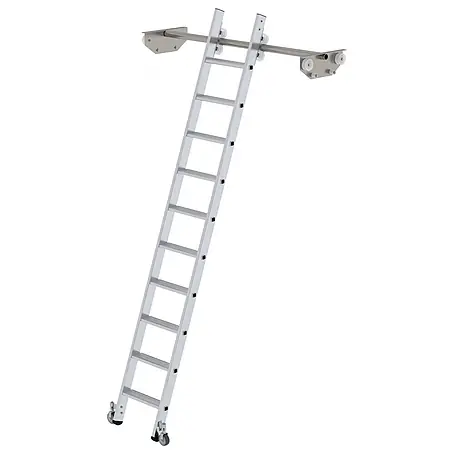 Munk  Mehrzweckleiter Aluminium-Regalleiter für Doppelregal 10 Stufen