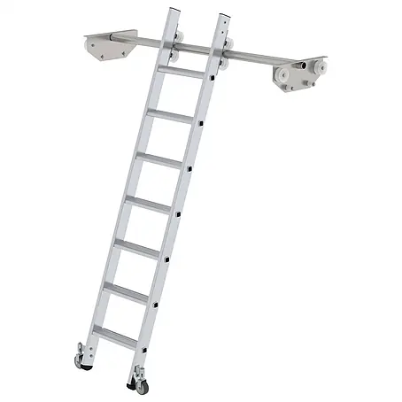 Munk  Mehrzweckleiter Aluminium-Regalleiter für Doppelregal 7 Stufen
