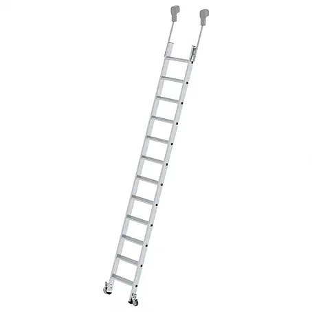 Munk  Mehrzweckleiter Aluminium-Regalleiter fahrbar 12 Stufen