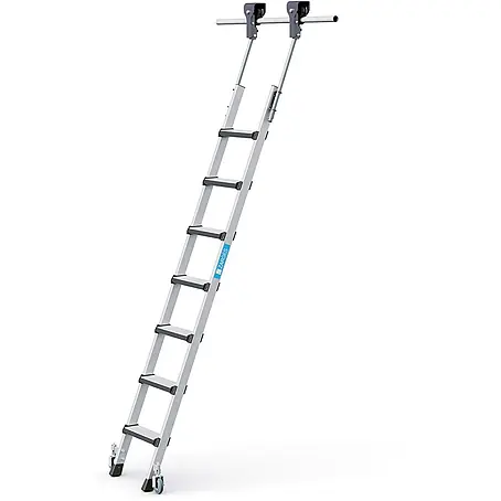 Zarges  Mehrzweckleiter Regalleiter fahrbar Comfortstep Trec LH 7 Stufen