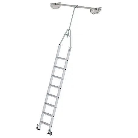 Munk  Mehrzweckleiter Aluminium-Regalleiter für Doppelregal drehbar 8 Stufen