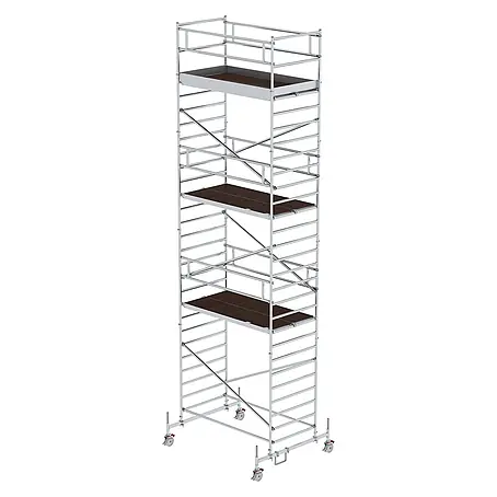 MUNK Rollgerüst mit Doppelplattform 1,35x2,45m Plattform, 9,35m AH