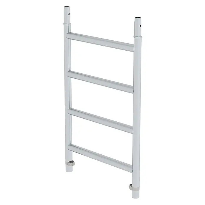 Munk Rollgerüst Aufsteckrahmen für Gerüstbreite 750mm 4 Sprossen -  - Polierter Chrom-Handtuchwärmer mit vier horizontalen Stangen.