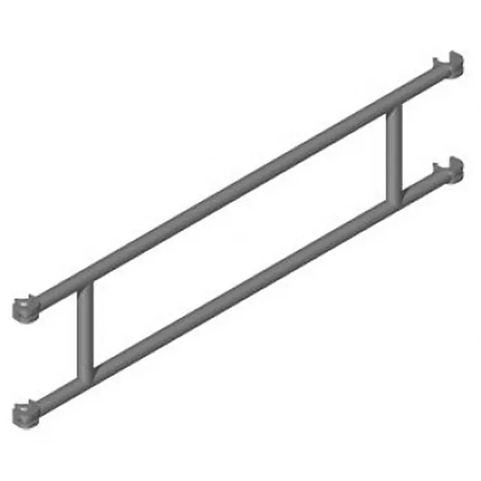 Iller Leiter Rollgerüst Gerüstlängen für Geländer 3,00 m -  - Grauer Gerüstbalken aus Metall mit zwei parallelen Hauptstangen und zwei vertikalen Verbindungsstützen, mit Endverbindern.