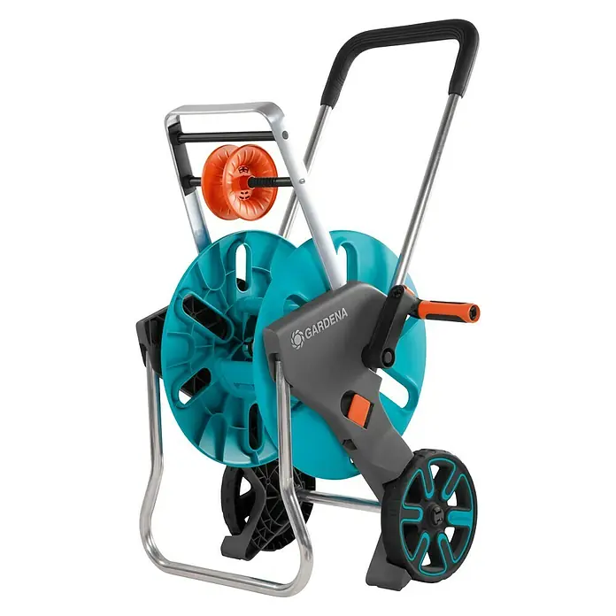 Gardena Schlauchwagen CleverRoll M EasyKunststoff/Metall, Schlauchkapazität: 60 m, 13 mm (½″) - Abgebildeter Gardena Schlauchwagen: Praktischer Helfer für die Gartenbewässerung. Müheloses Aufrollen und Transportieren des Gartenschlauchs für eine bequeme Bewässerung.
