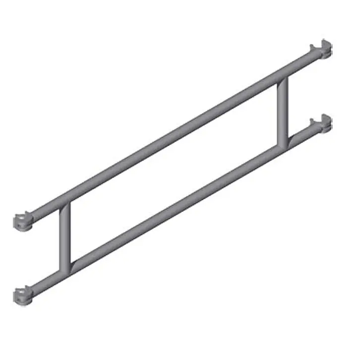 Zarges Rollgerüst Geländer für Gerüste, Gerüstlänge 1,80m -  - Graues Rohrgerüst aus Metall mit zwei parallelen Stangen und Endverbindern.