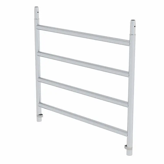 Munk Rollgerüst Aufsteckrahmen für Gerüstbreite 1350mm 4 Sprossen -  - Verchromter Handtuchwärmer mit vier horizontalen Stangen.