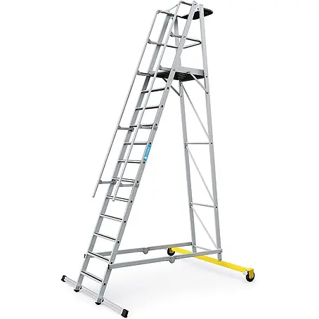 Zarges  Podestleiter fahrbare Podestleiter ZAP Safemaster Plus S klappbar 12 Stufen